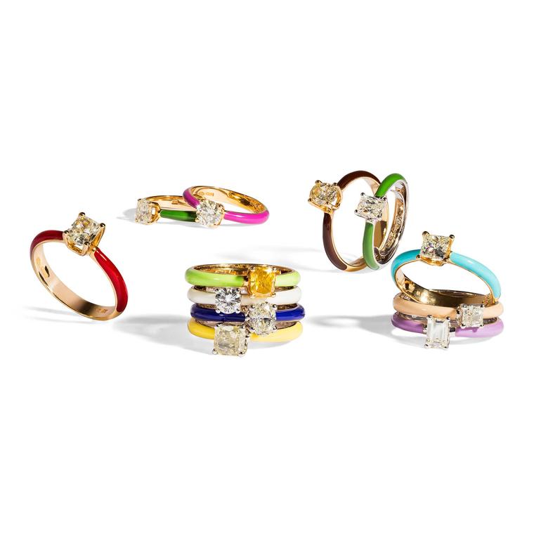 Embrace the avant-garde with these colourful engagement rings