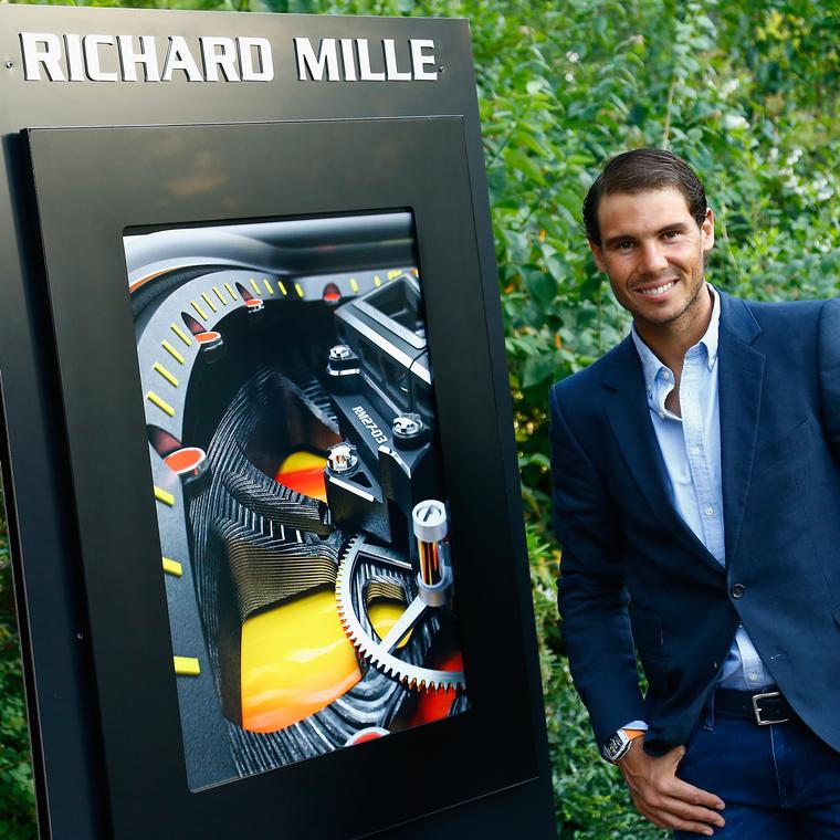 Rafael Nadal next to a Richard Mille billboard