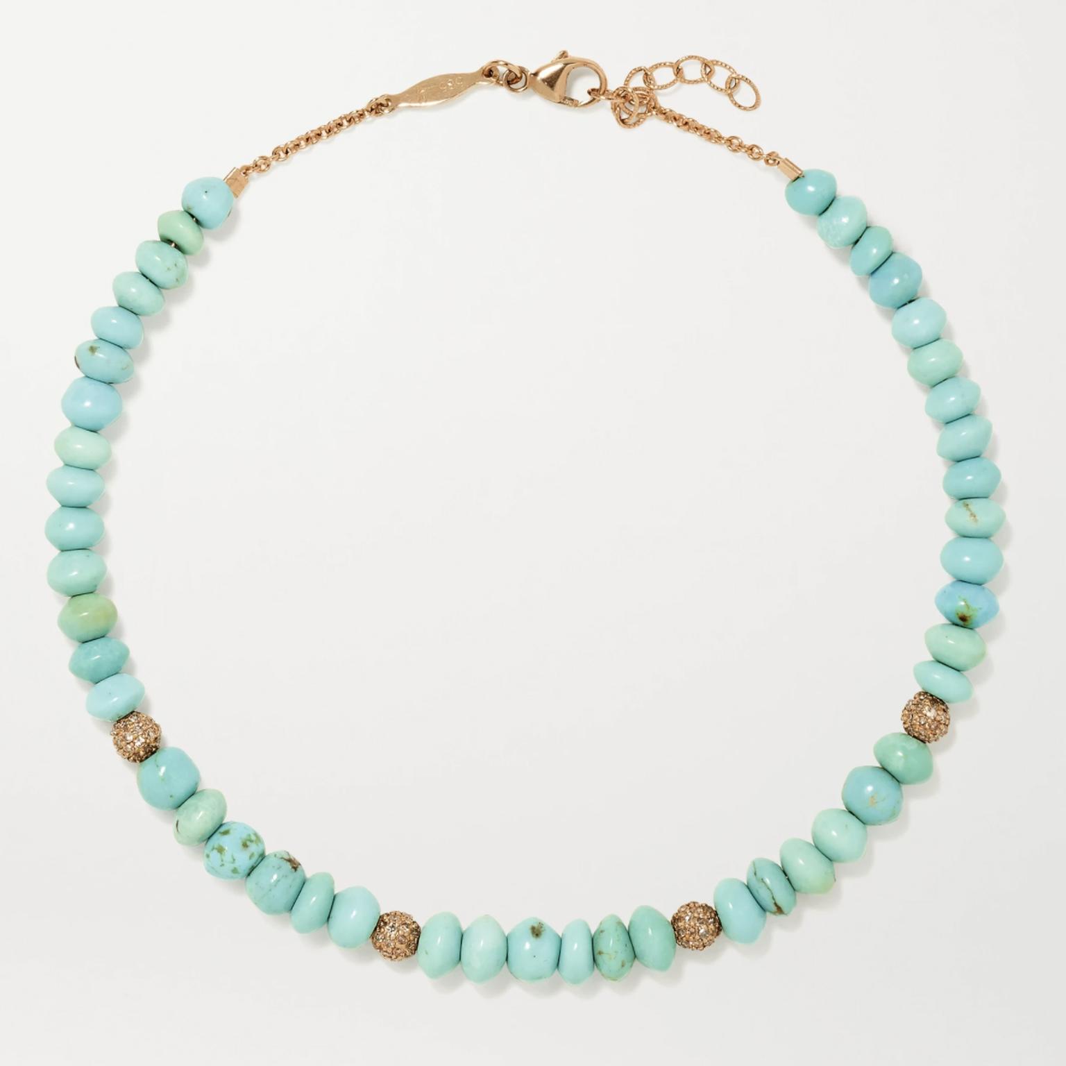 Turquoise anklet by Jacquie Aiche 