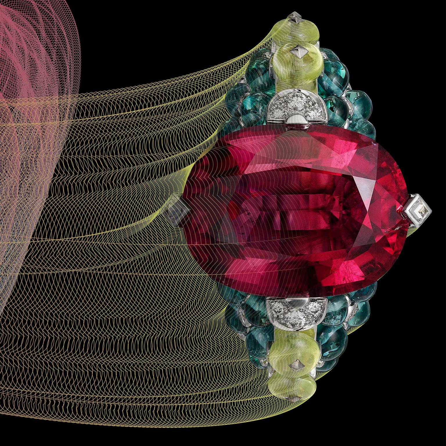 Cartier Holika rubellite, tourmaline and chrysoberyl ring Coloratura collection 2018