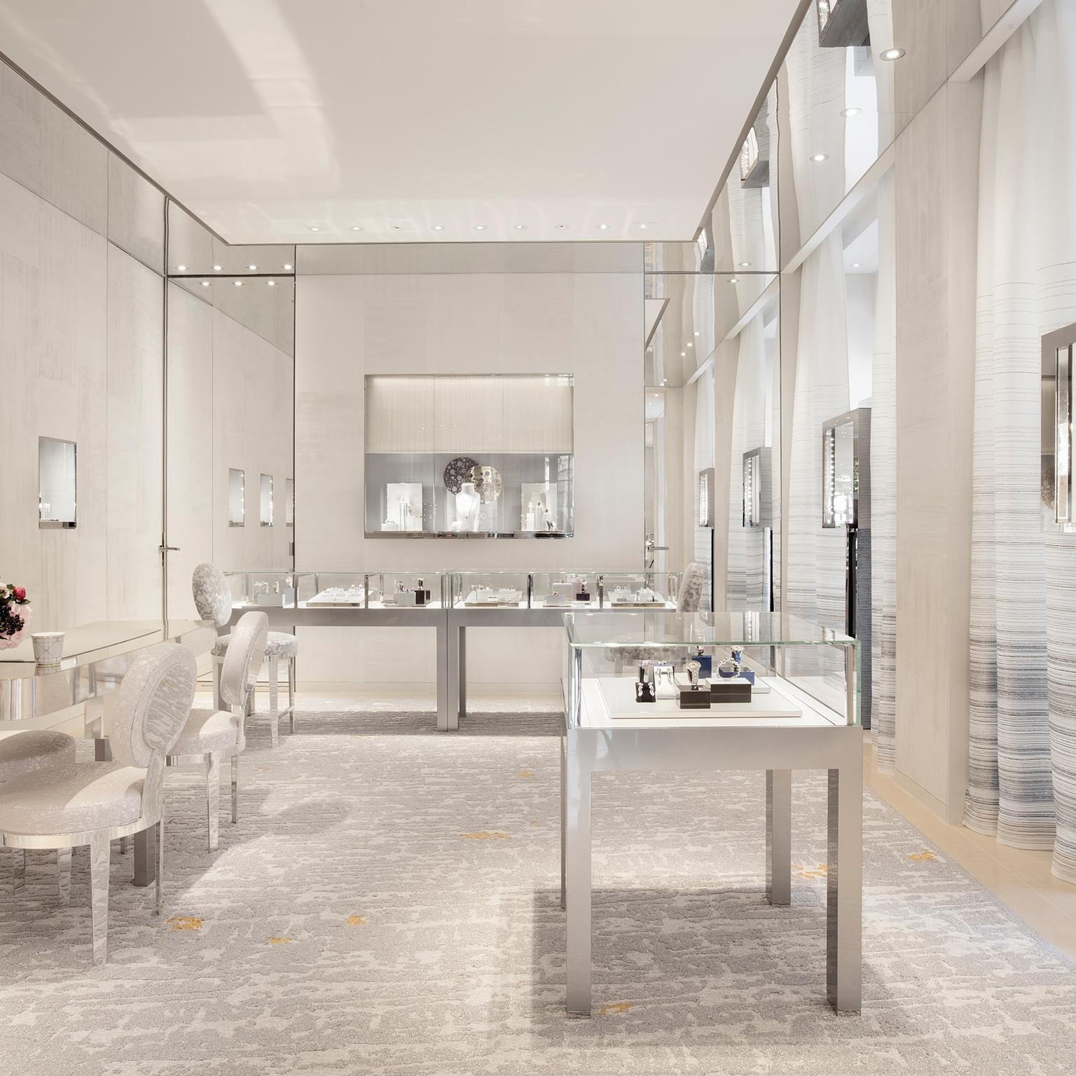 Interior of the new Dior boutique  on Avenue Montaigne