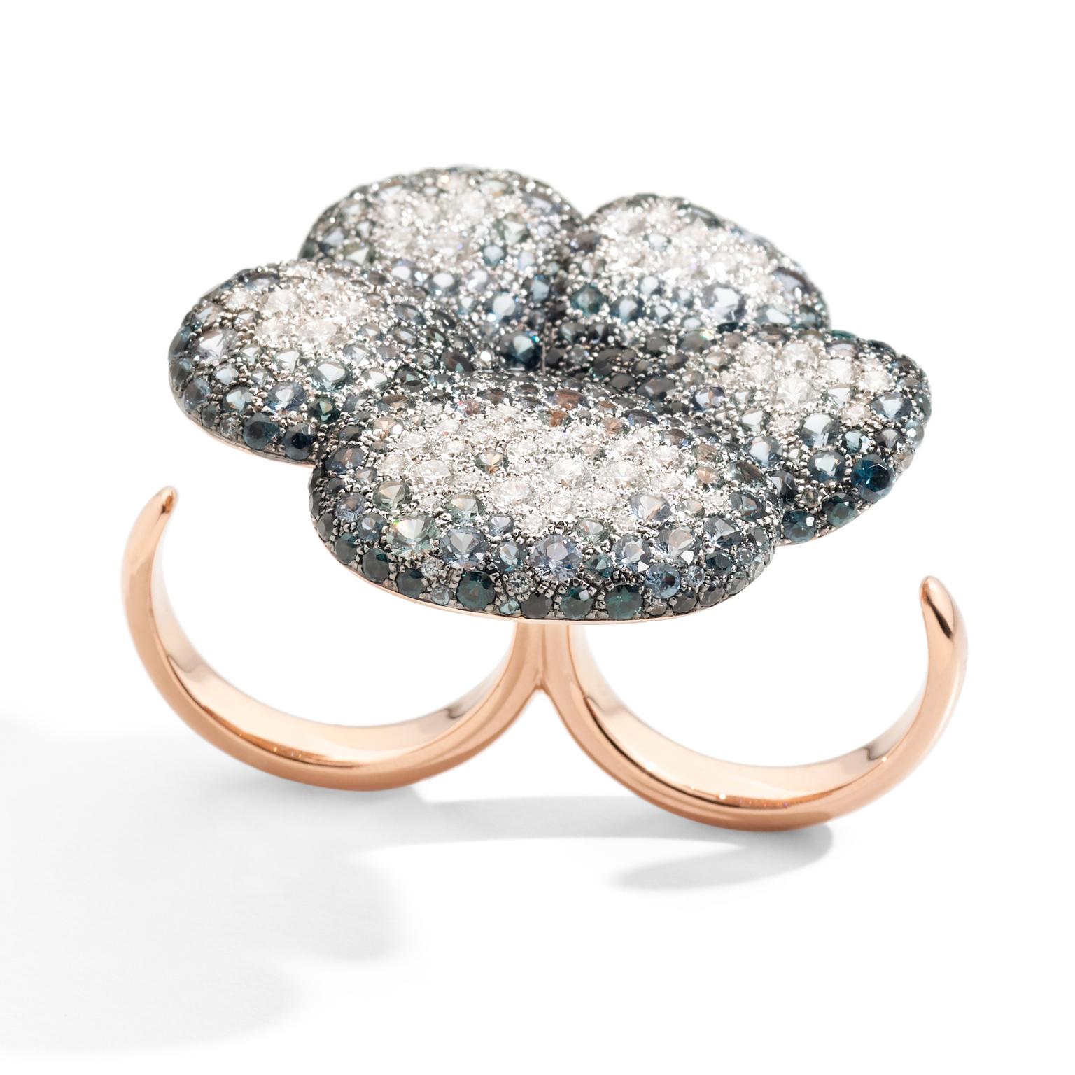Evening Shadow Flower Power ring by Pomellato