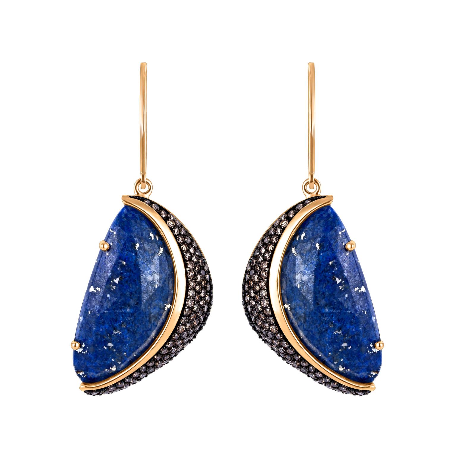 Arya Esha lapis and diamond earrings