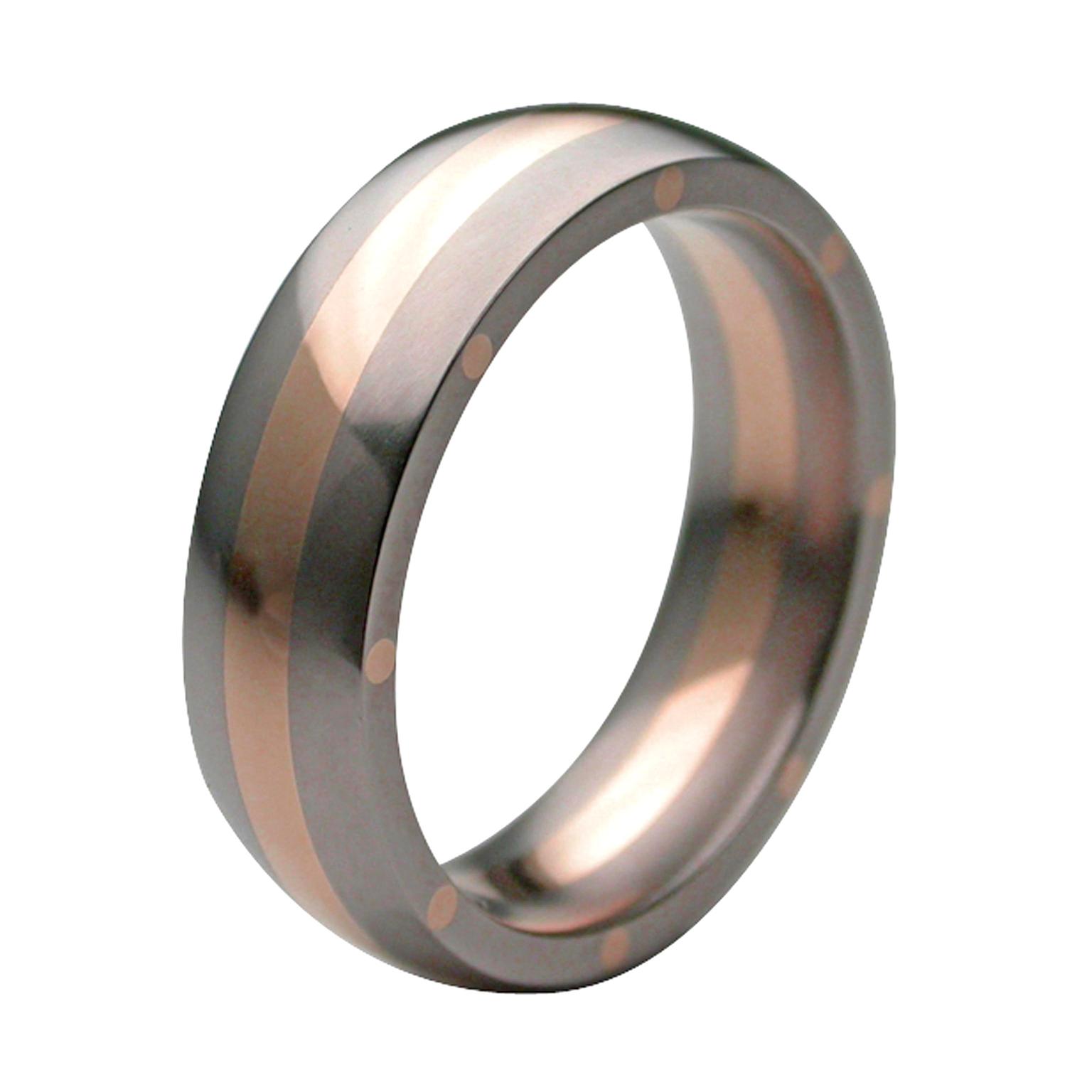 Stephen Einhorn titanium and rose gold GEO Elipse ring