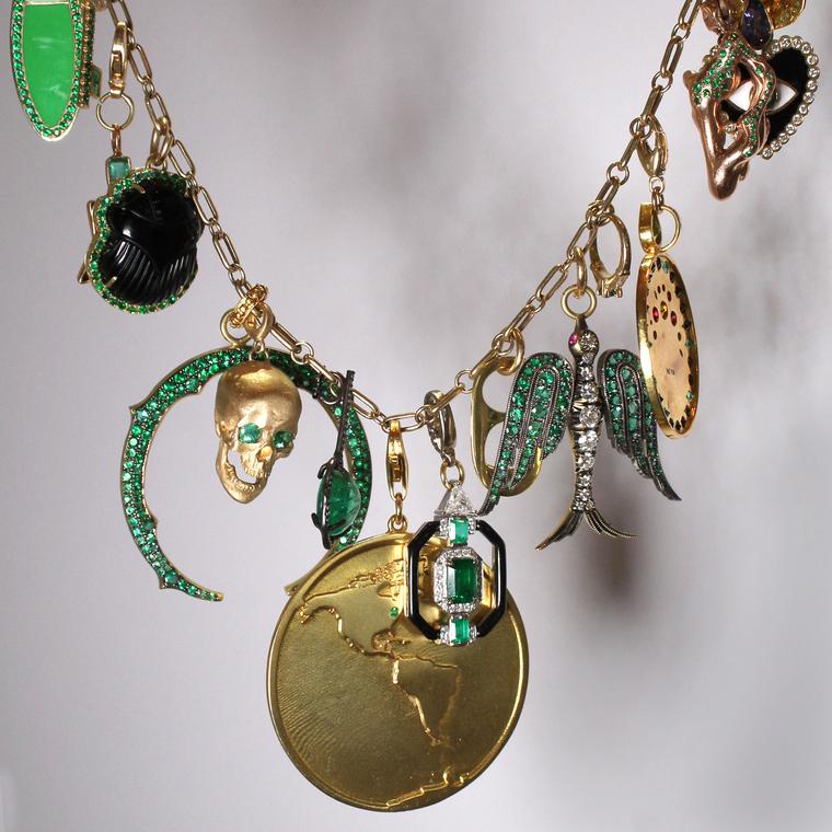 GemfieldsxMuse coloured gemstone charm necklace
