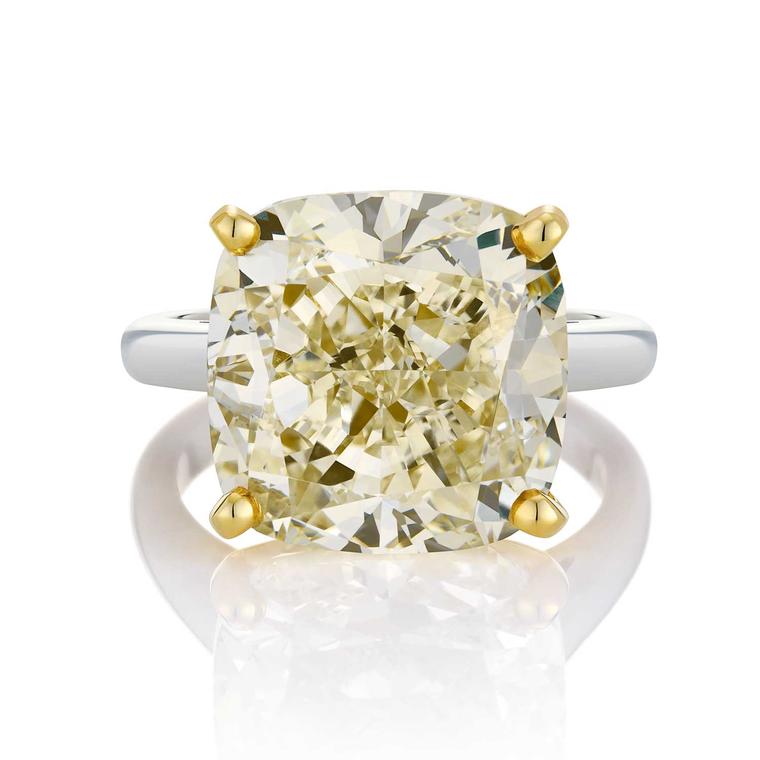 Simple Shank 14.28 carat radiant-cut diamond engagement ring