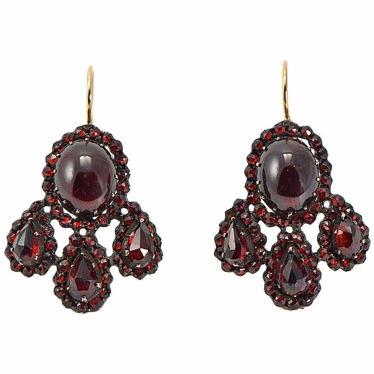 Mureta Antiques Bohemian garnet earrings