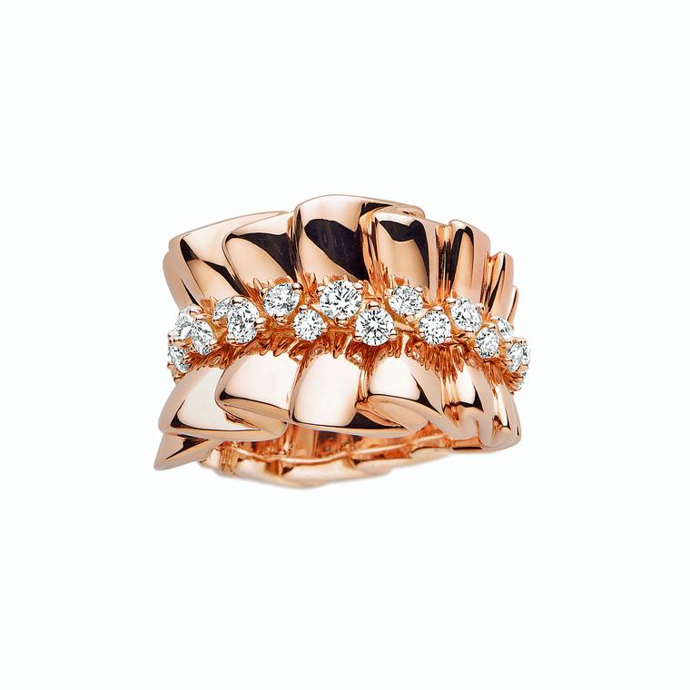 Archi Dior Bar en Corolle Bague rose gold and diamond ring