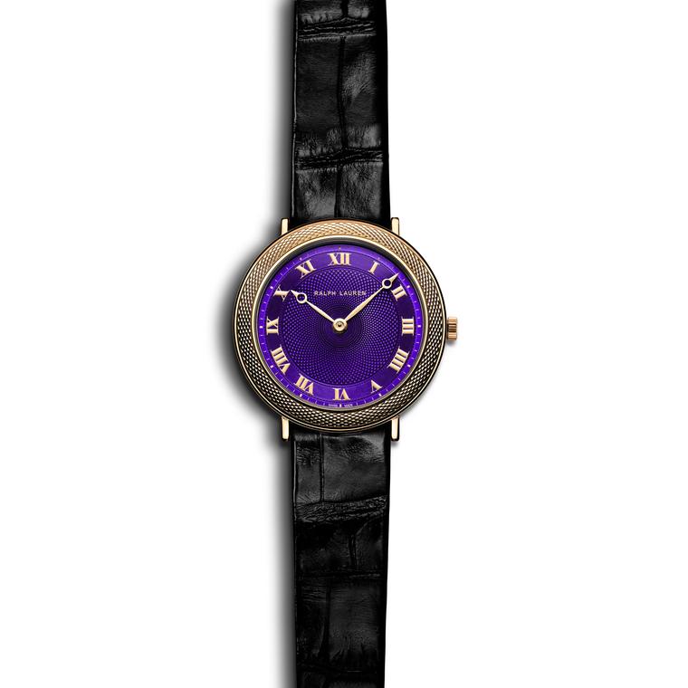 Ralph Lauren 32mm slim classic watch purple dial 