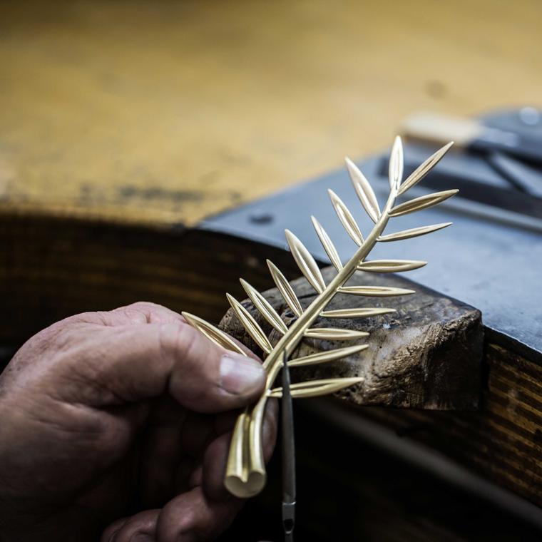 Work on the Cannes Golden Palm award created by Chopard each year in Fairmined Gold