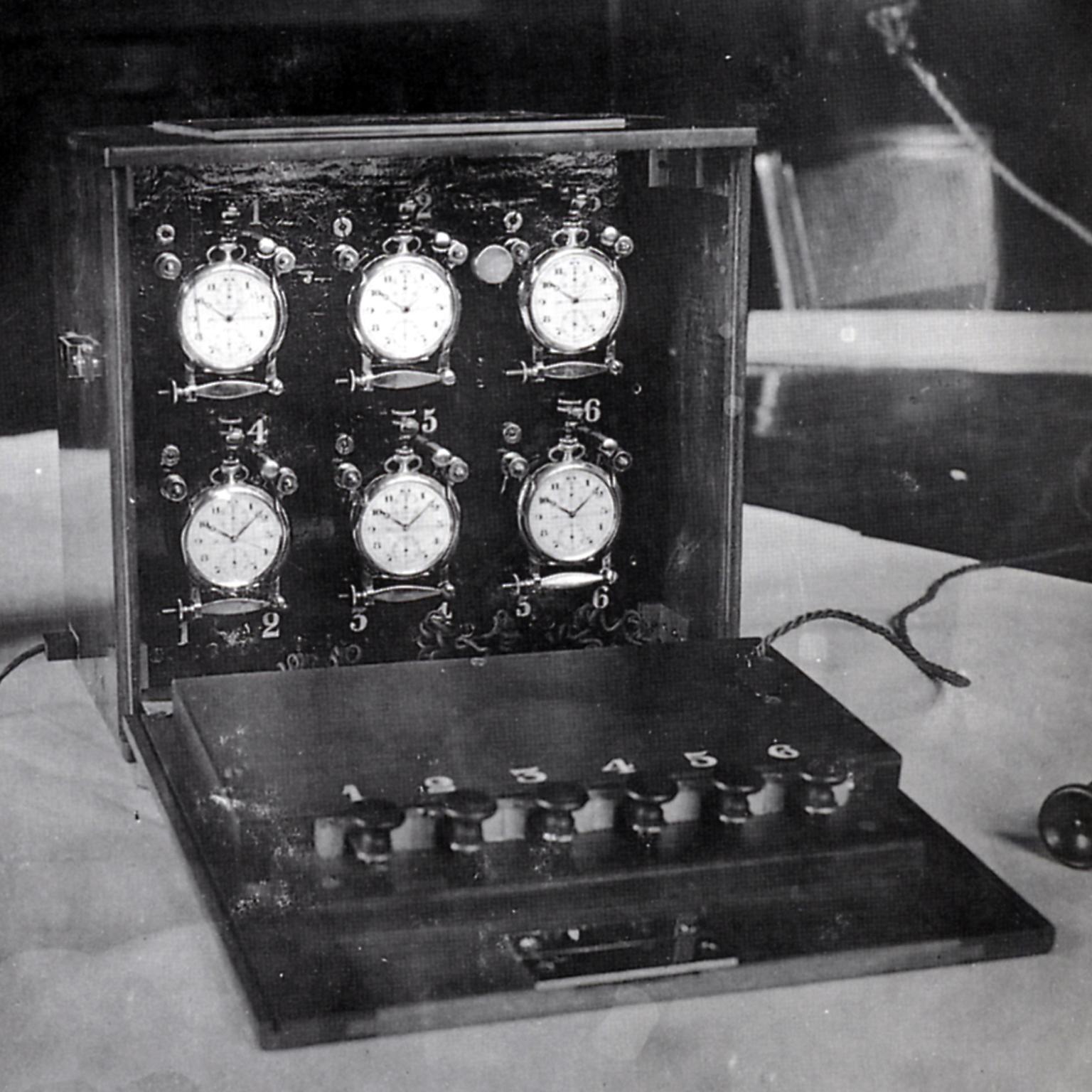 1920s briefcase with stopwatches
