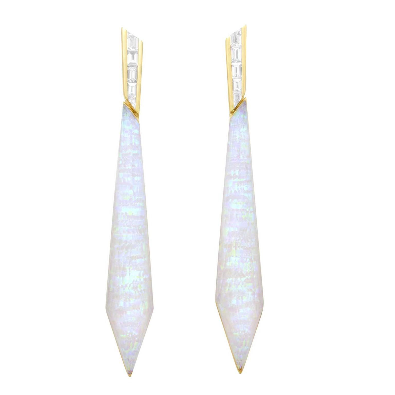 Stephen Webster CH2 Stiletto earrings opalescent and diamonds