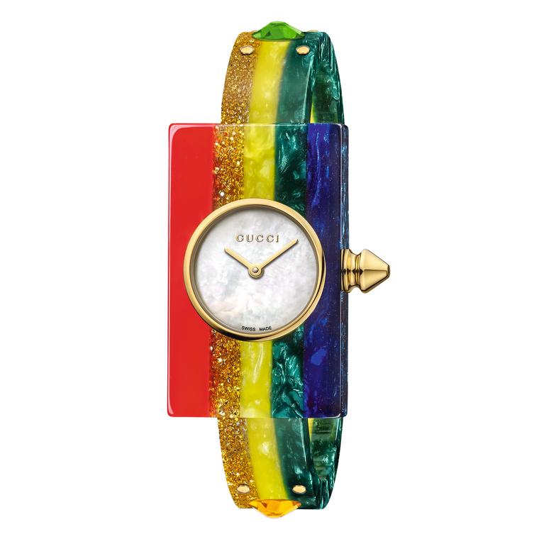 Gucci Rainbow Plexiglas watch