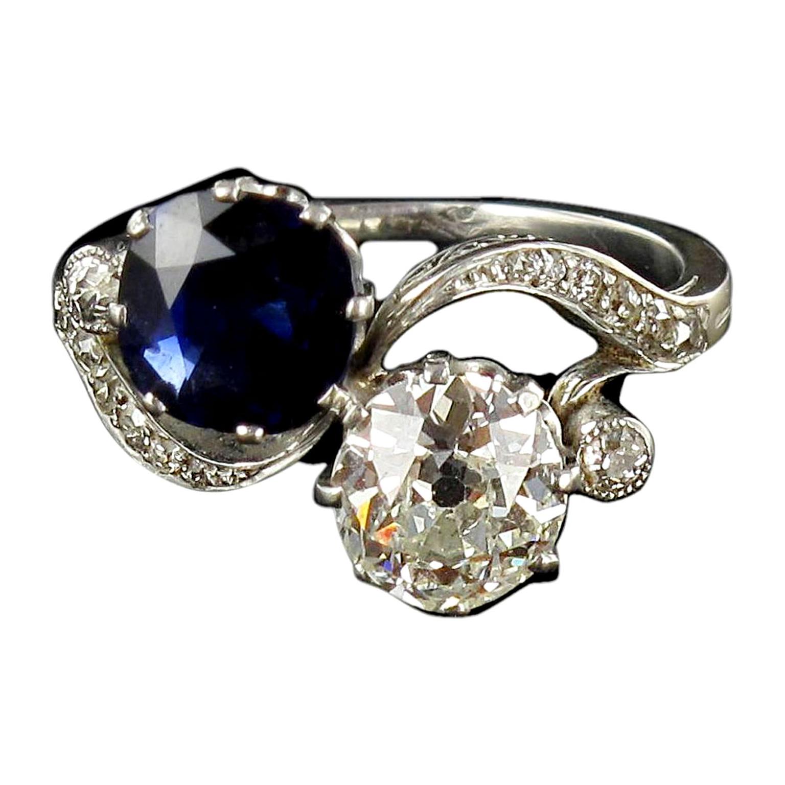 Baume sapphire and diamond ring
