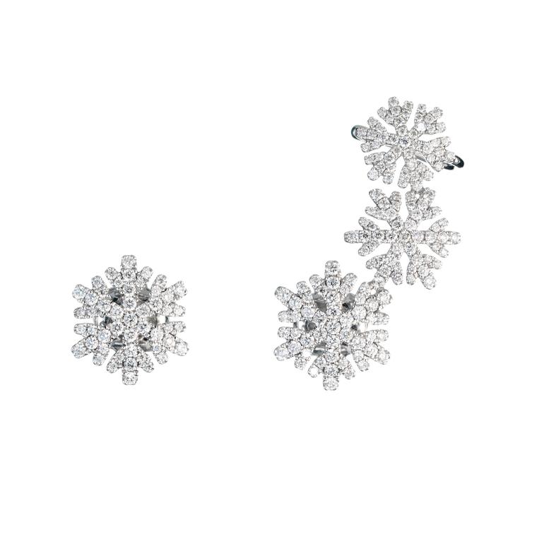 NOA Fine Jewellery diamond snowflake earrings