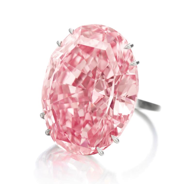 The Pink Star diamond mounted in a ring