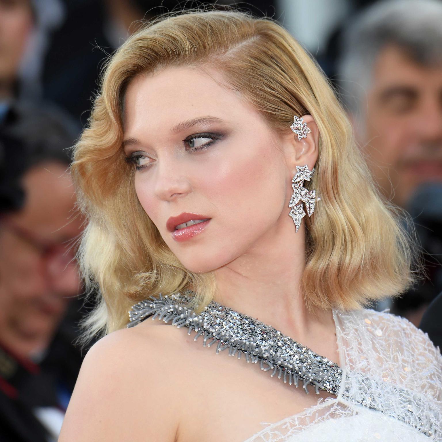 Lea Seydoux in Boucheron diamond earrings at Cannes Film Festival 2018