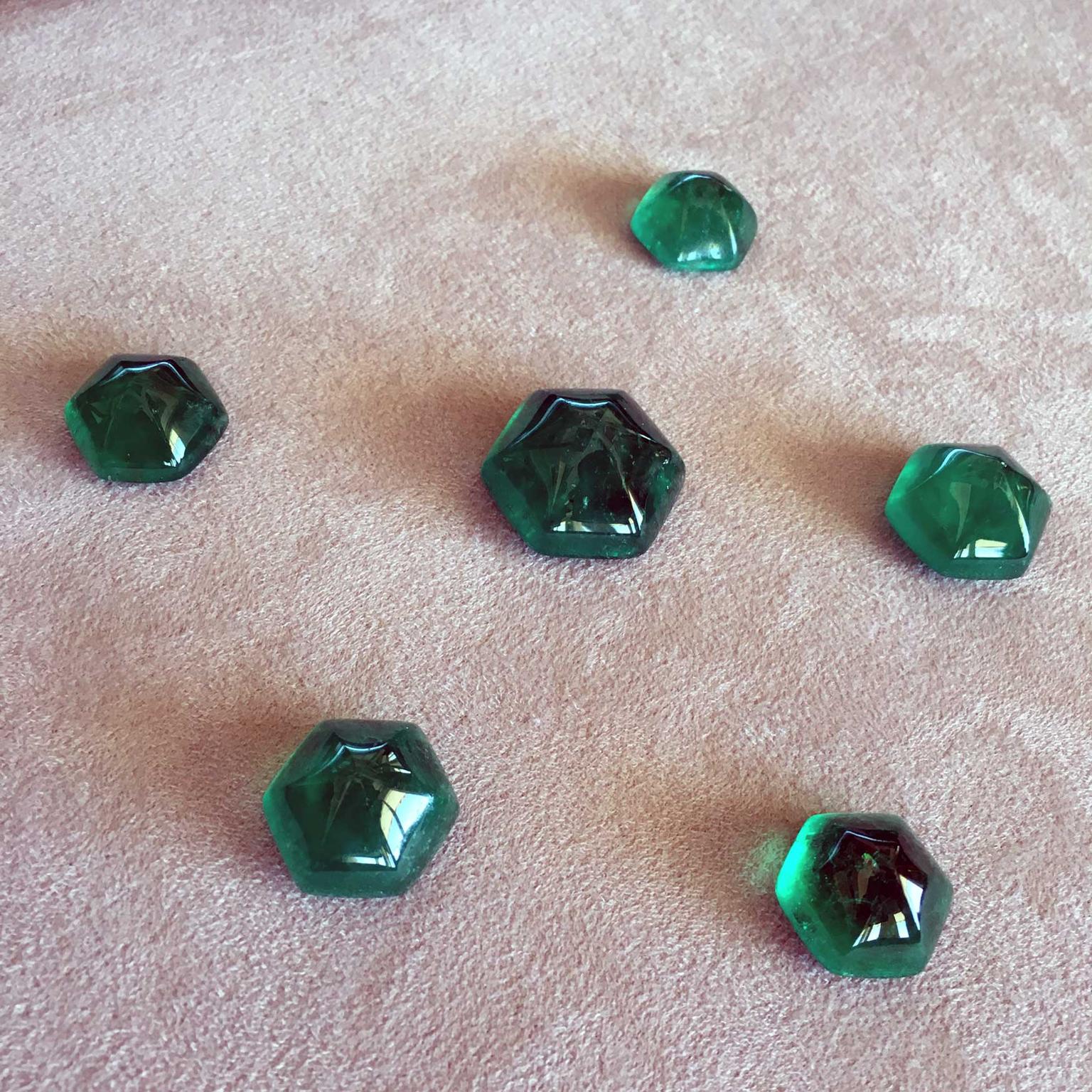 Muzo hexagonal sugarloaf emeralds