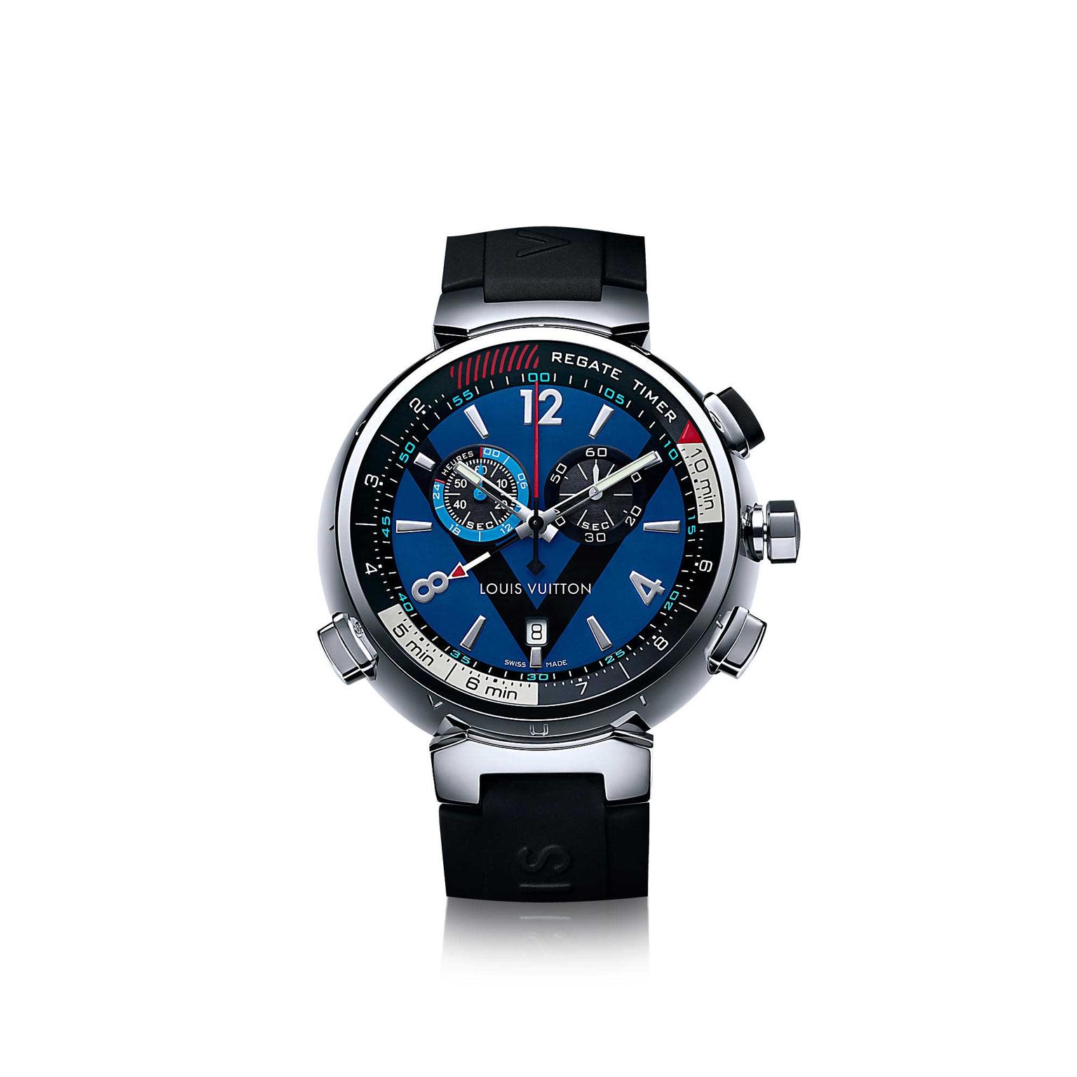 Louis Vuitton Tambour Regatta Navy 44mm watch in stainless steel 