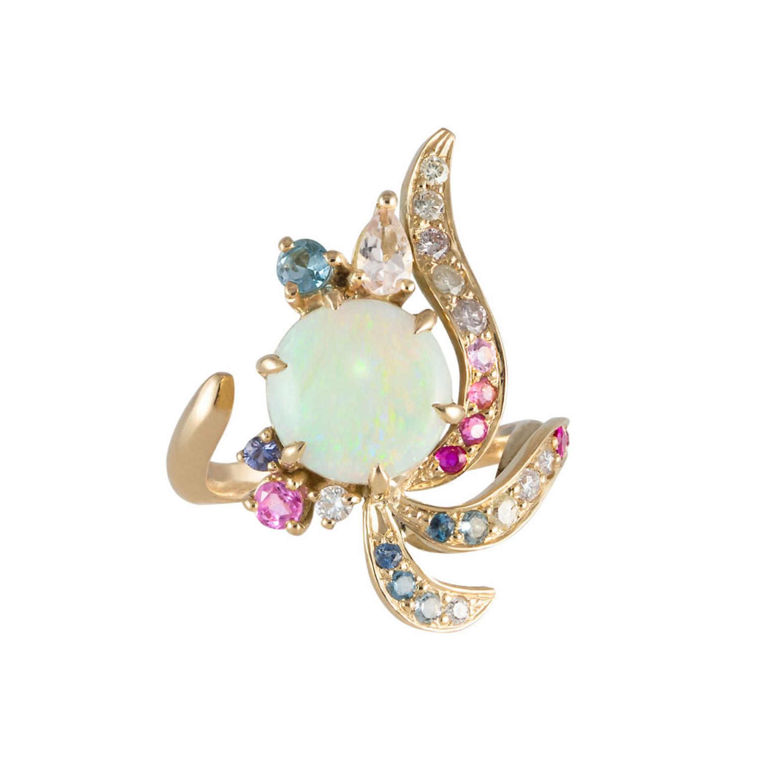Daou Phoenix white opal ring