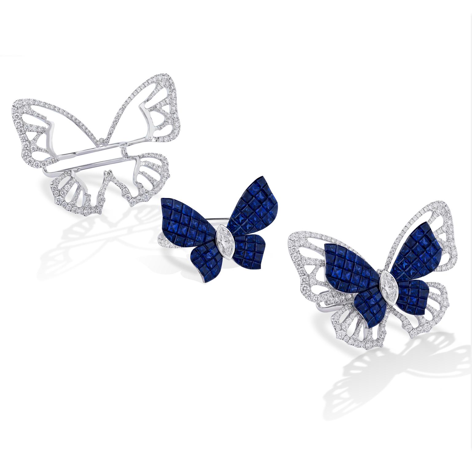 Stenzhorn Mademoiselle B sapphire butterfly ring