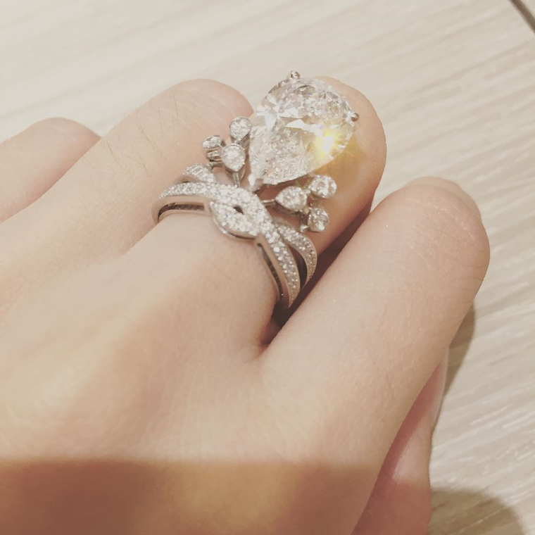 Angelababy Chaumet diamond engagement ring