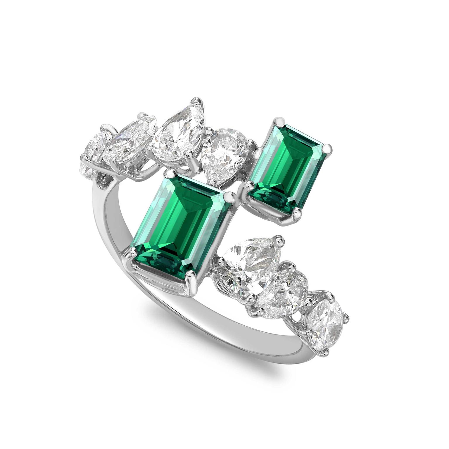 William & Son MYA emerald and diamond ring