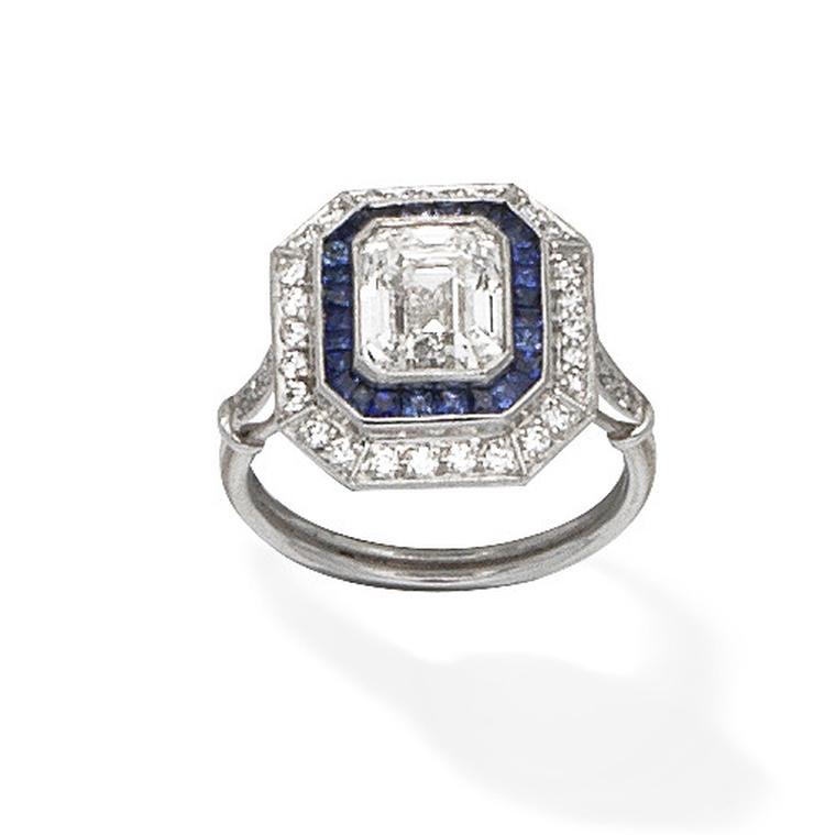 Diamond and sapphire ring auctionned by Bonhams - 25066634 KB 
