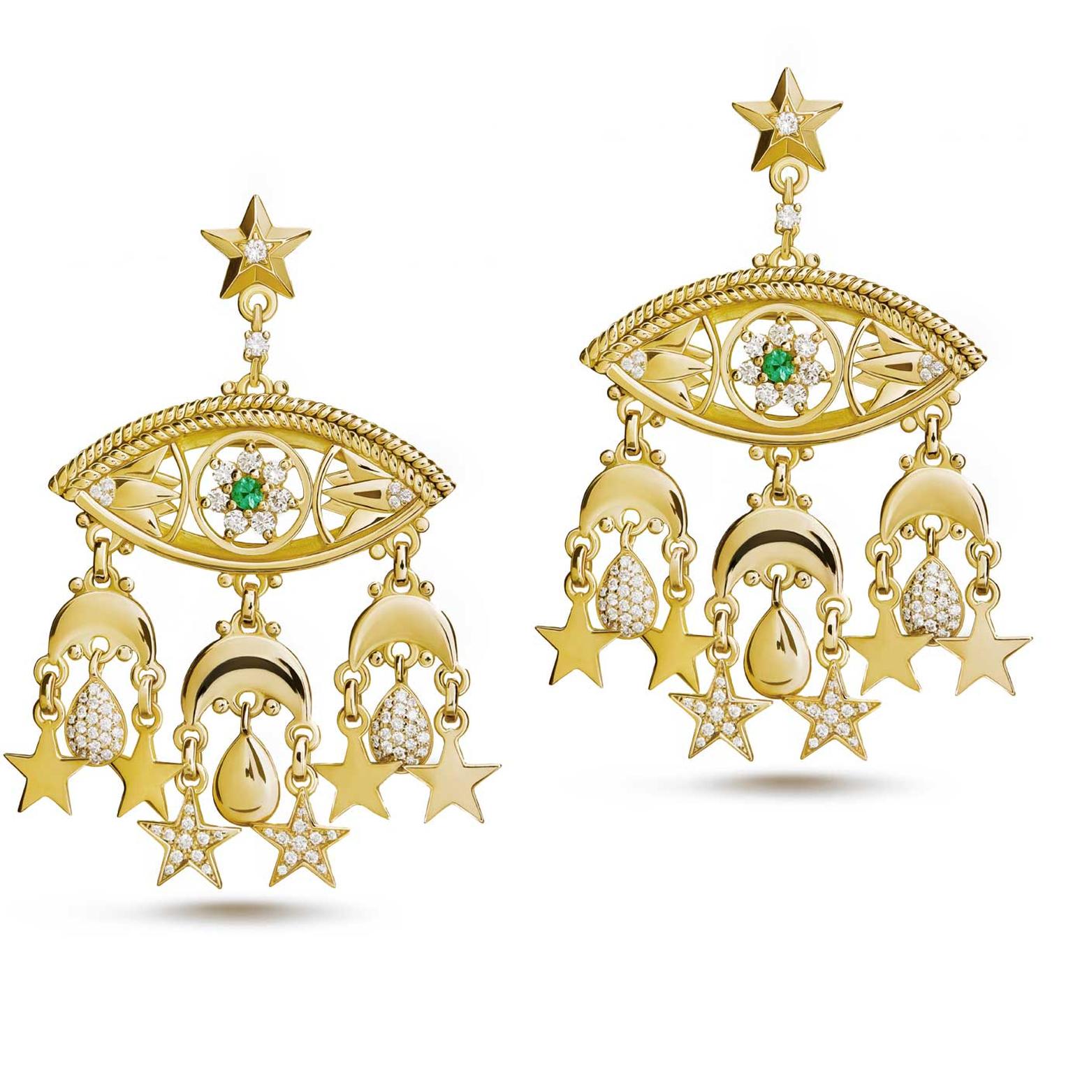Multi Charm earrings Azza Fahmy Jewellery Wonders of Nature:Reimagined