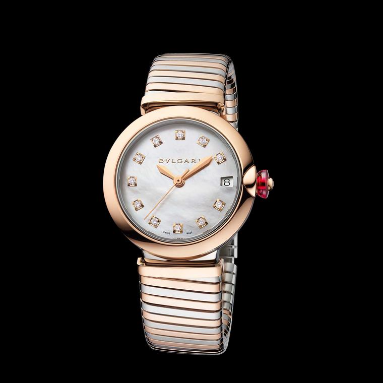 Bulgari Lvcea Tubogas 33mm rose gold and stainless steel women’s watch 2018 Price: €10,600