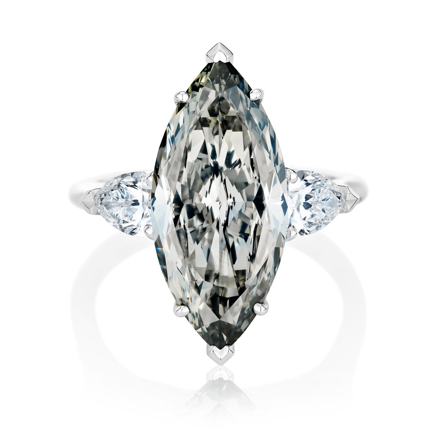 De Beers Fancy grey diamond engagement ring