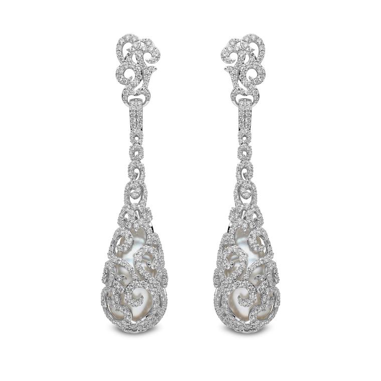 YOKO London diamond and pearl earrings