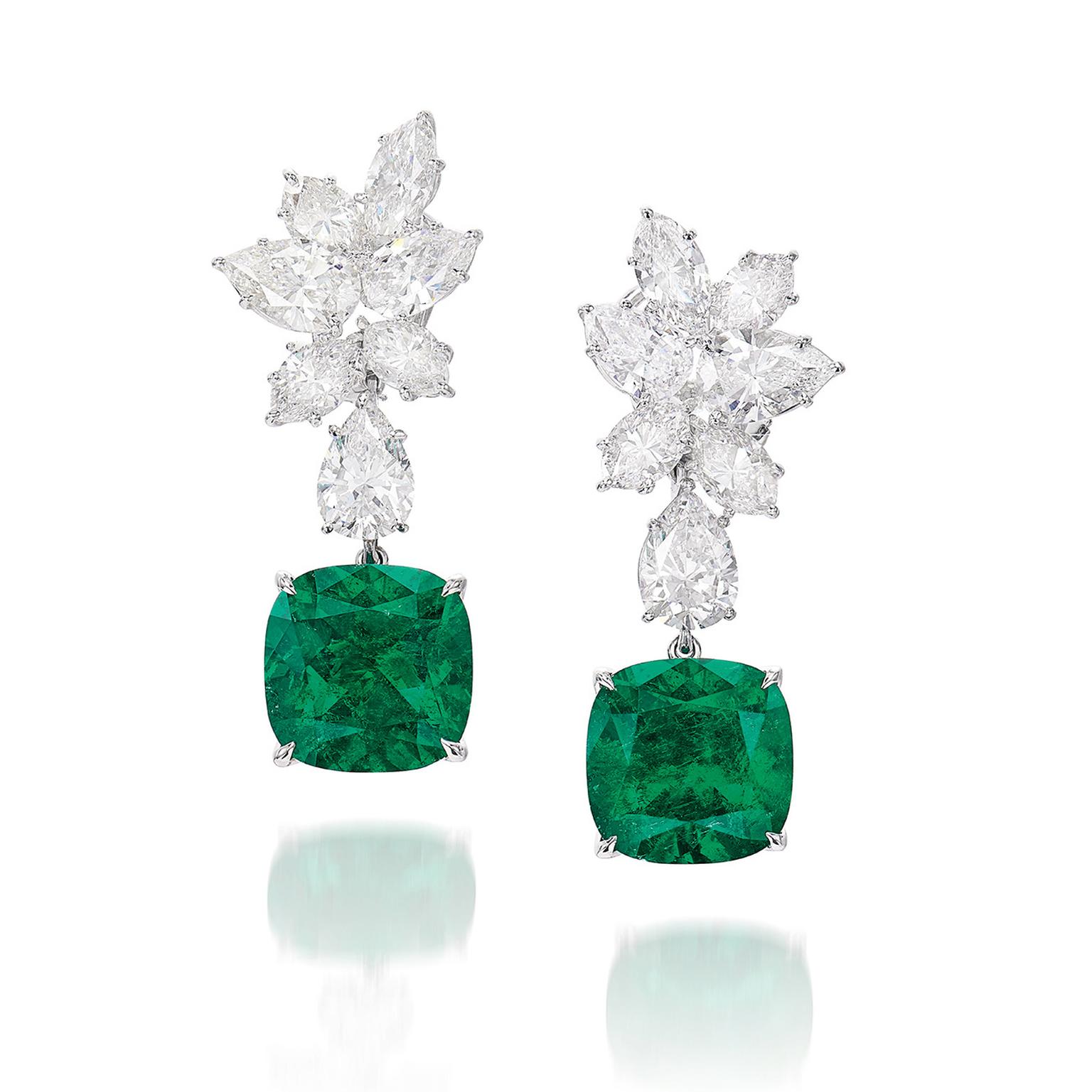 Lot 612 - Emerald earrings by Harry Winston- Phillips Auction 5 June 2021