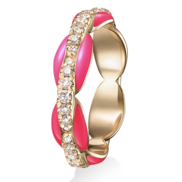 MELISSA KAYE Ada diamond, enamel & 18kt rose-gold ring  £3,660