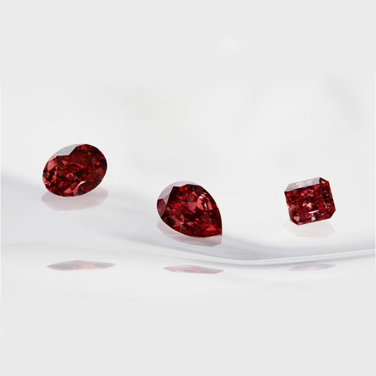 Argyle Fancy red diamonds collection, Aurora, Prima and Allegro