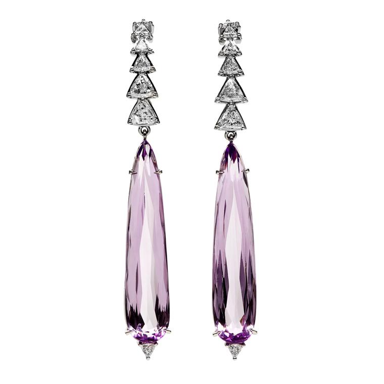Ara Vartanian kunzite and diamond earrings