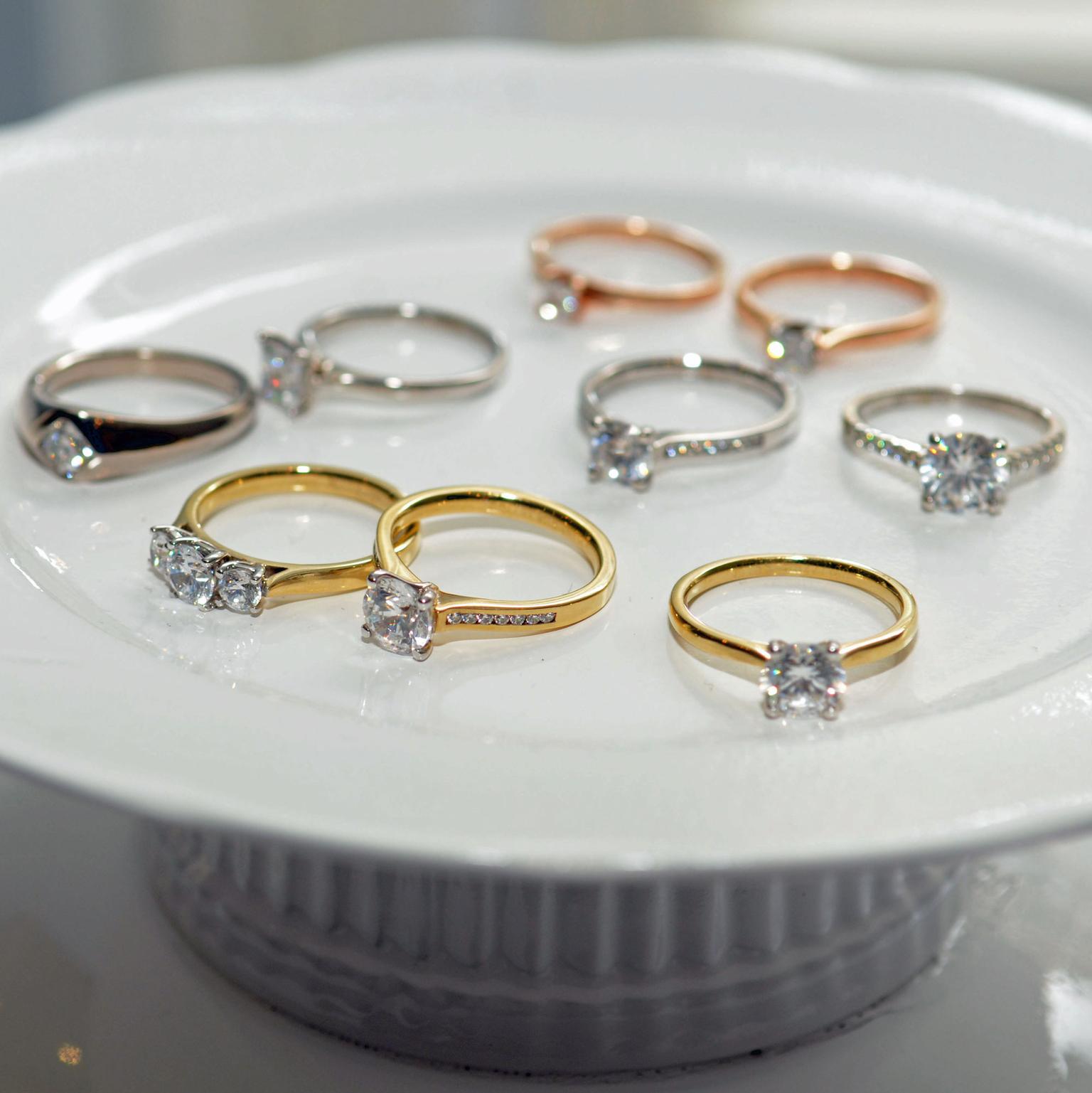 Arctic Circle Fairtrade gold and Canadian diamond engagement rings