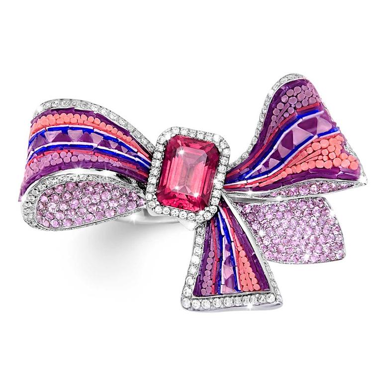 Sicis Pink Ribbon ring with amethyst