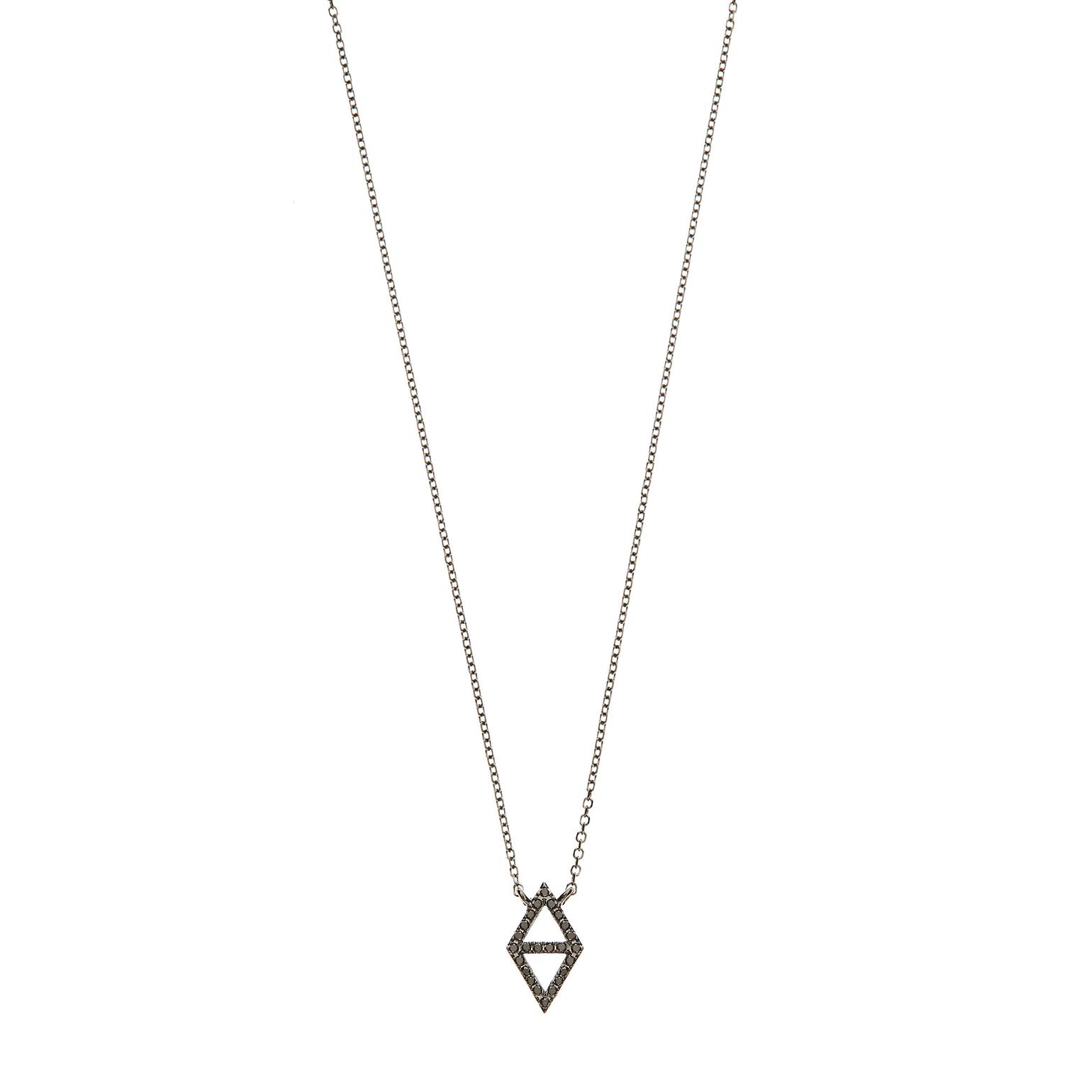 Lito Izel blackened gold pendant with black diamonds