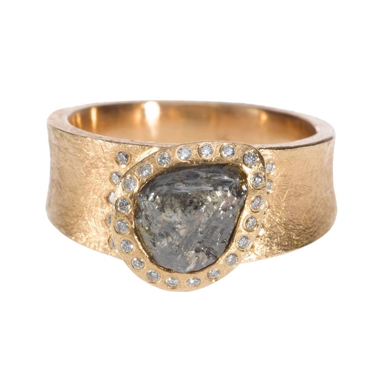 Todd Reed gold rough diamond ring