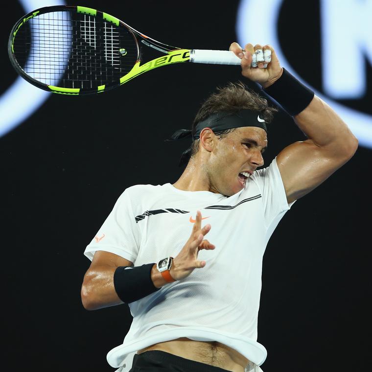 Rafael Nadal wears a Richard Mille watch in the 2017 Australian Open men's final