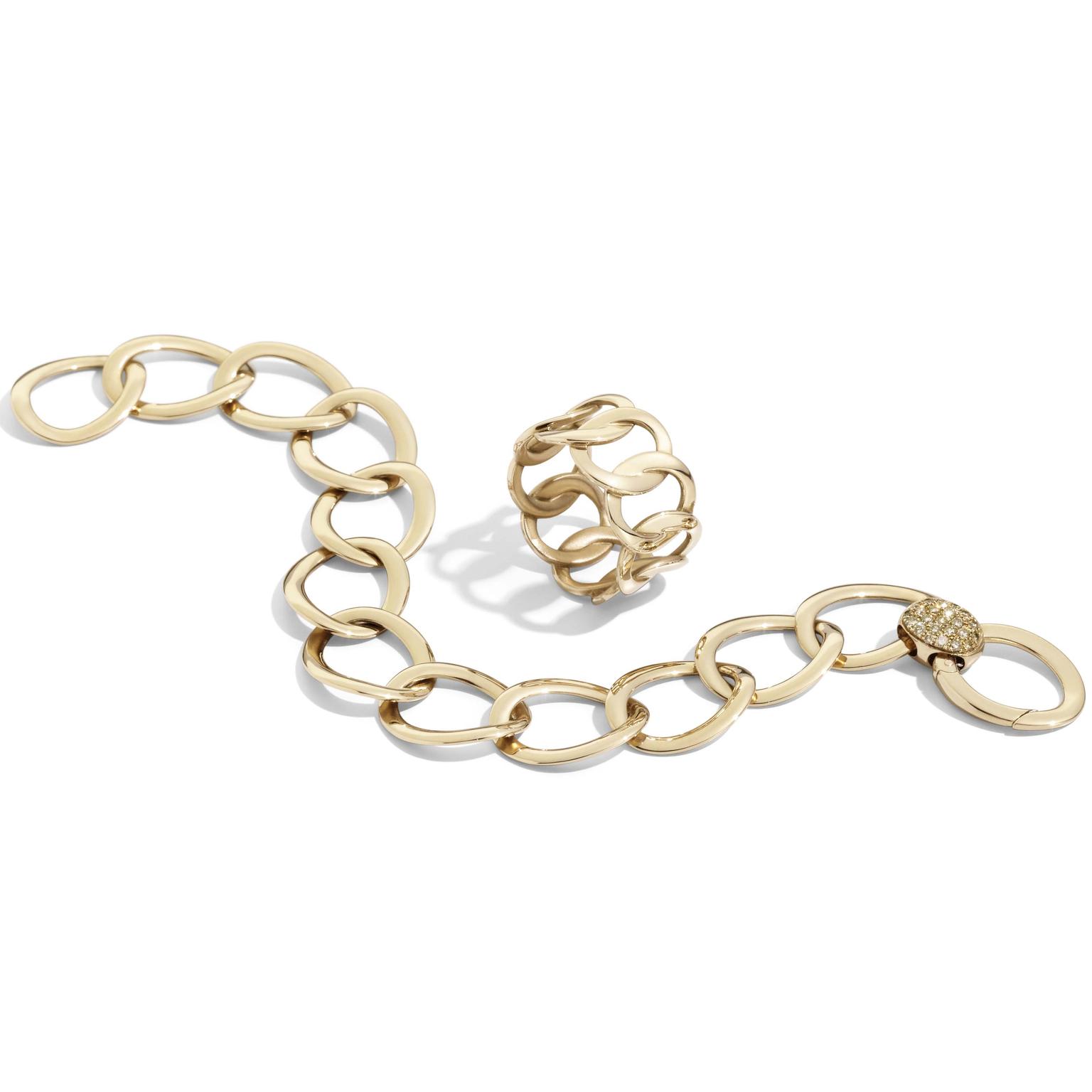 Pomellato Brera rose gold ring and bracelet
