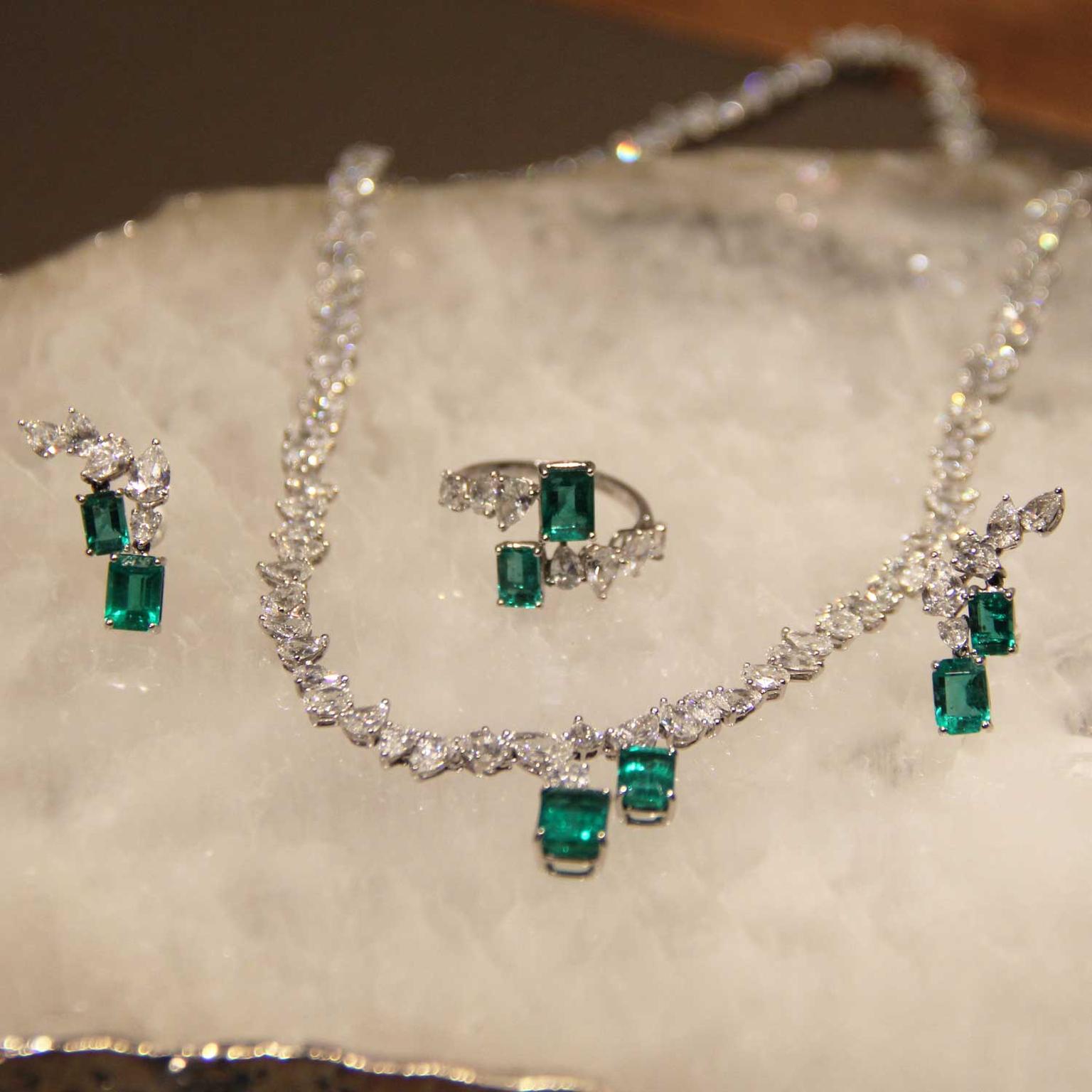 William & Son MYA emerald and diamond jewellery