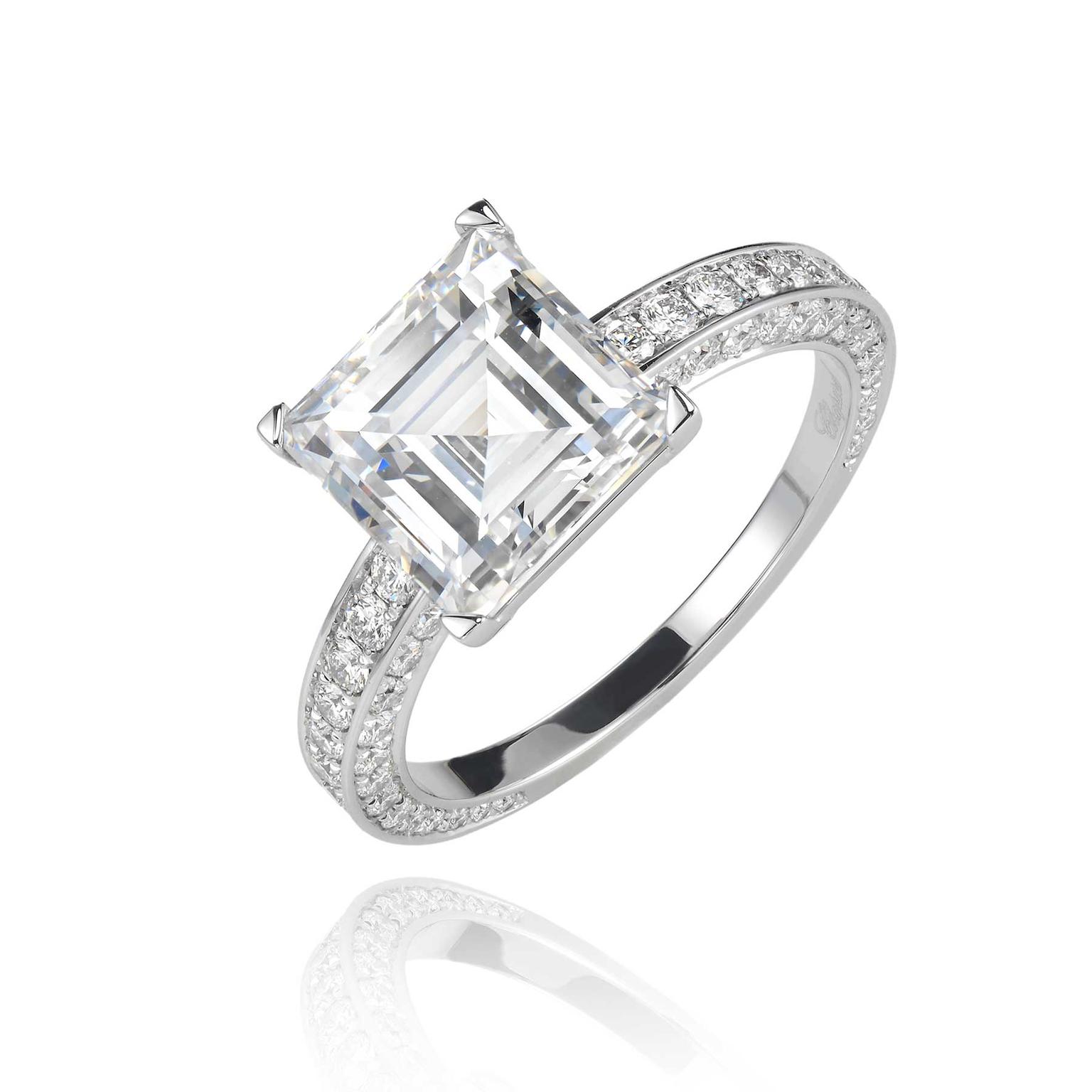 Chopard step-cut diamond engagement ring
