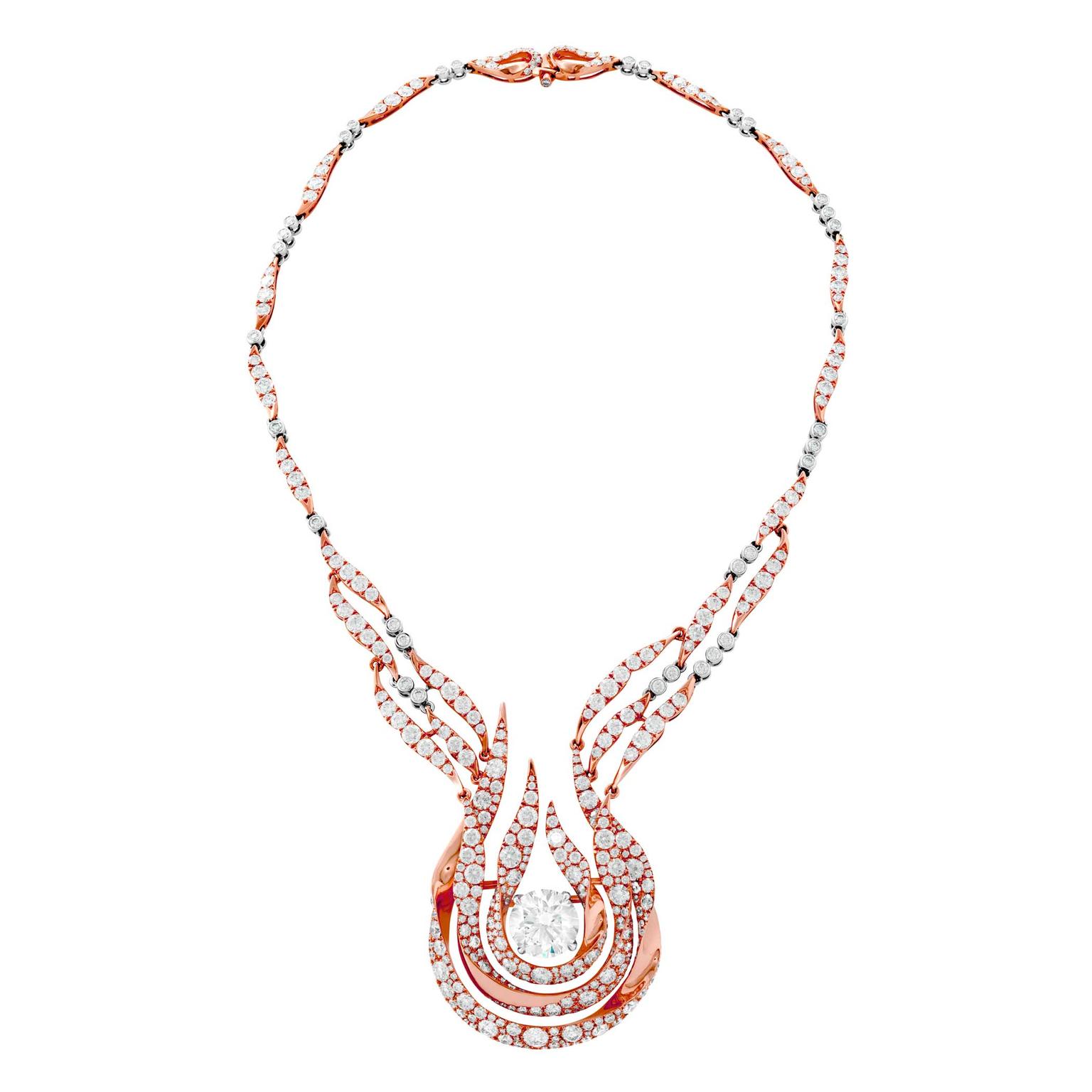 Hearts on Fire bagged itself a Couture Design Award in the Best in Haute Couture category for this striking diamond necklace in rose gold.