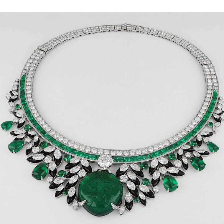 The Bulgari Emerald Garden tiara as necklace 