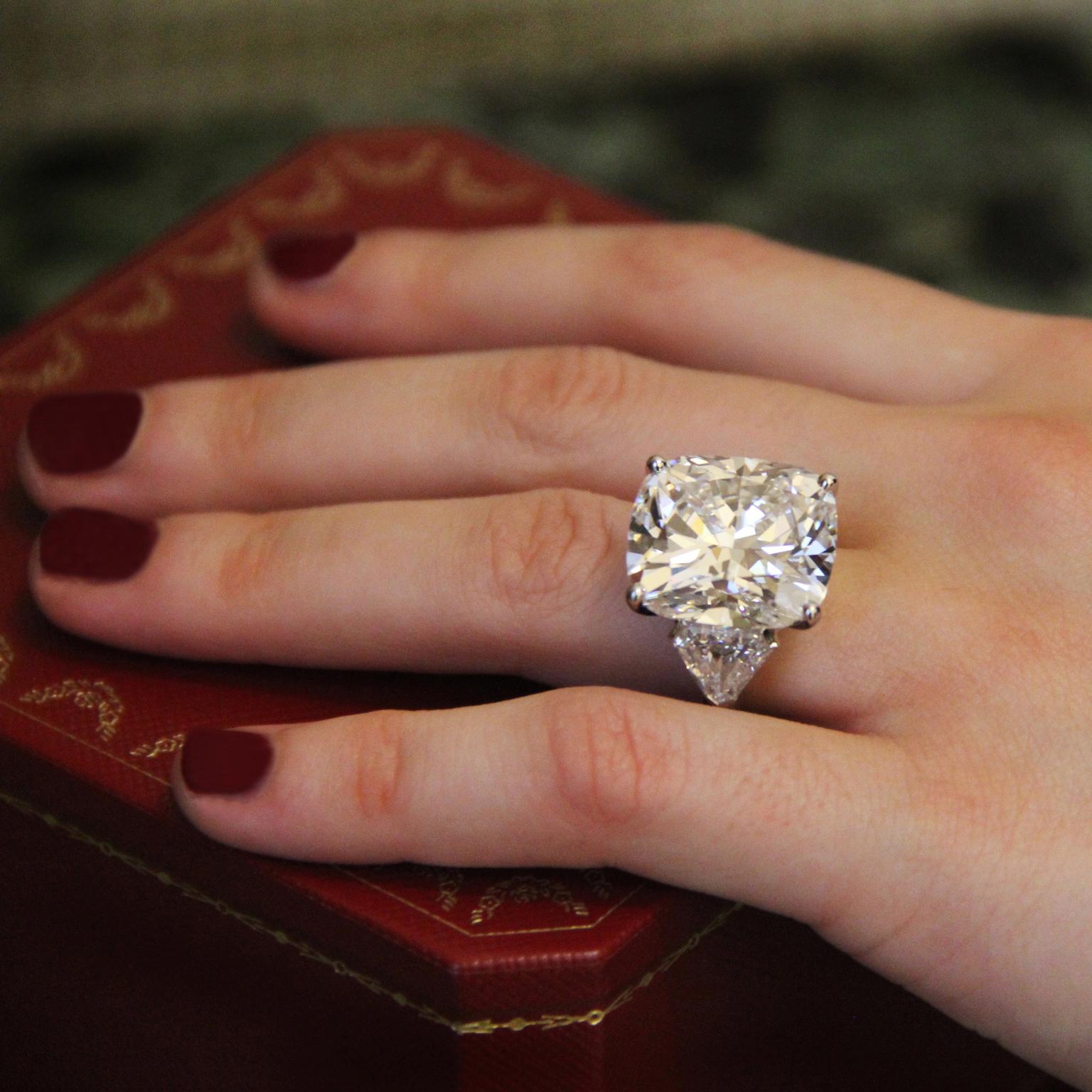 Cartier 20.30-carat cushion-cut diamond ring