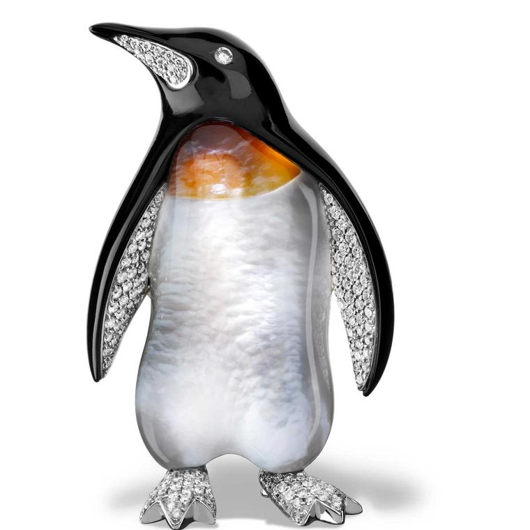 Penguin brooch