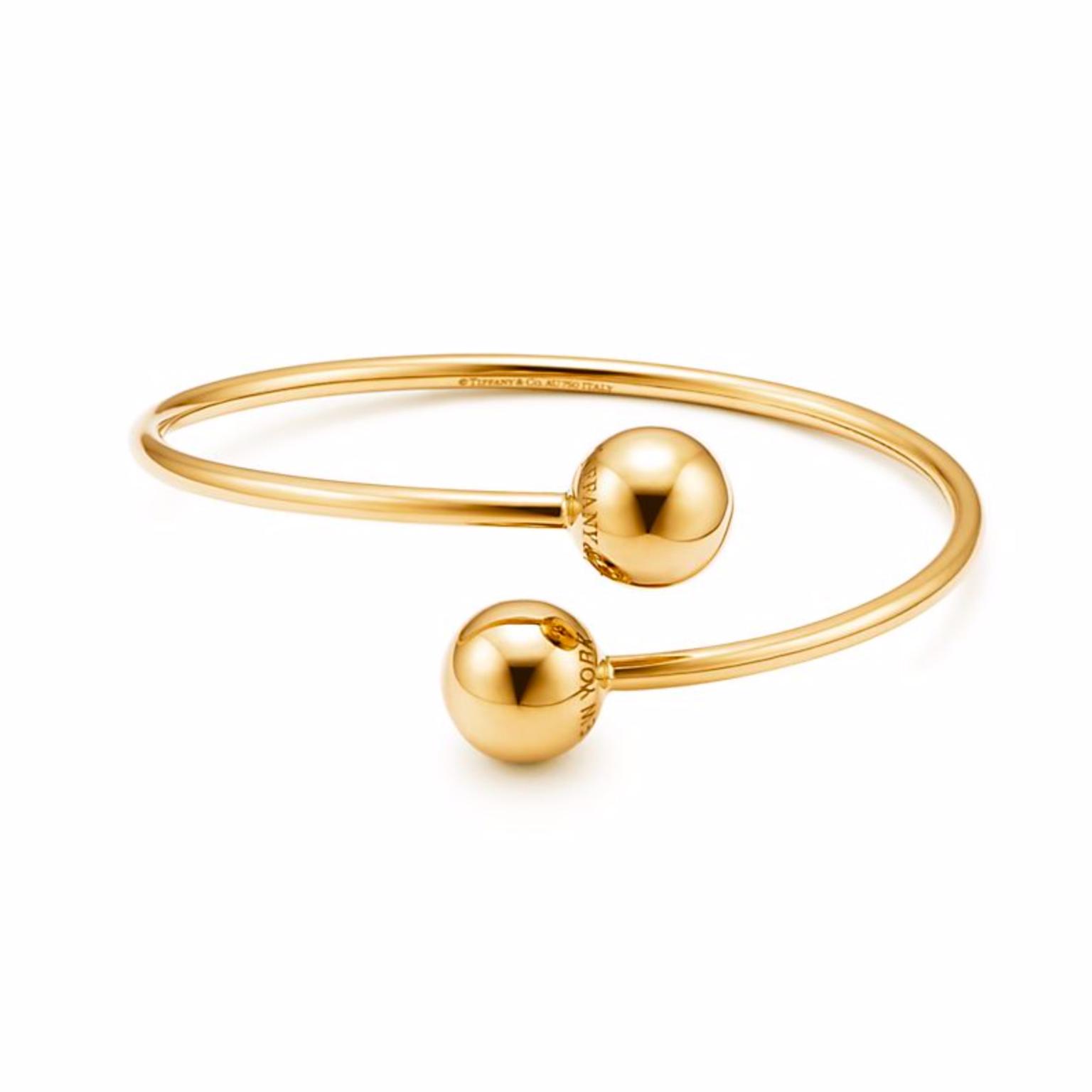 Tiffany City Hardwear Ball Bypass gold bracelet