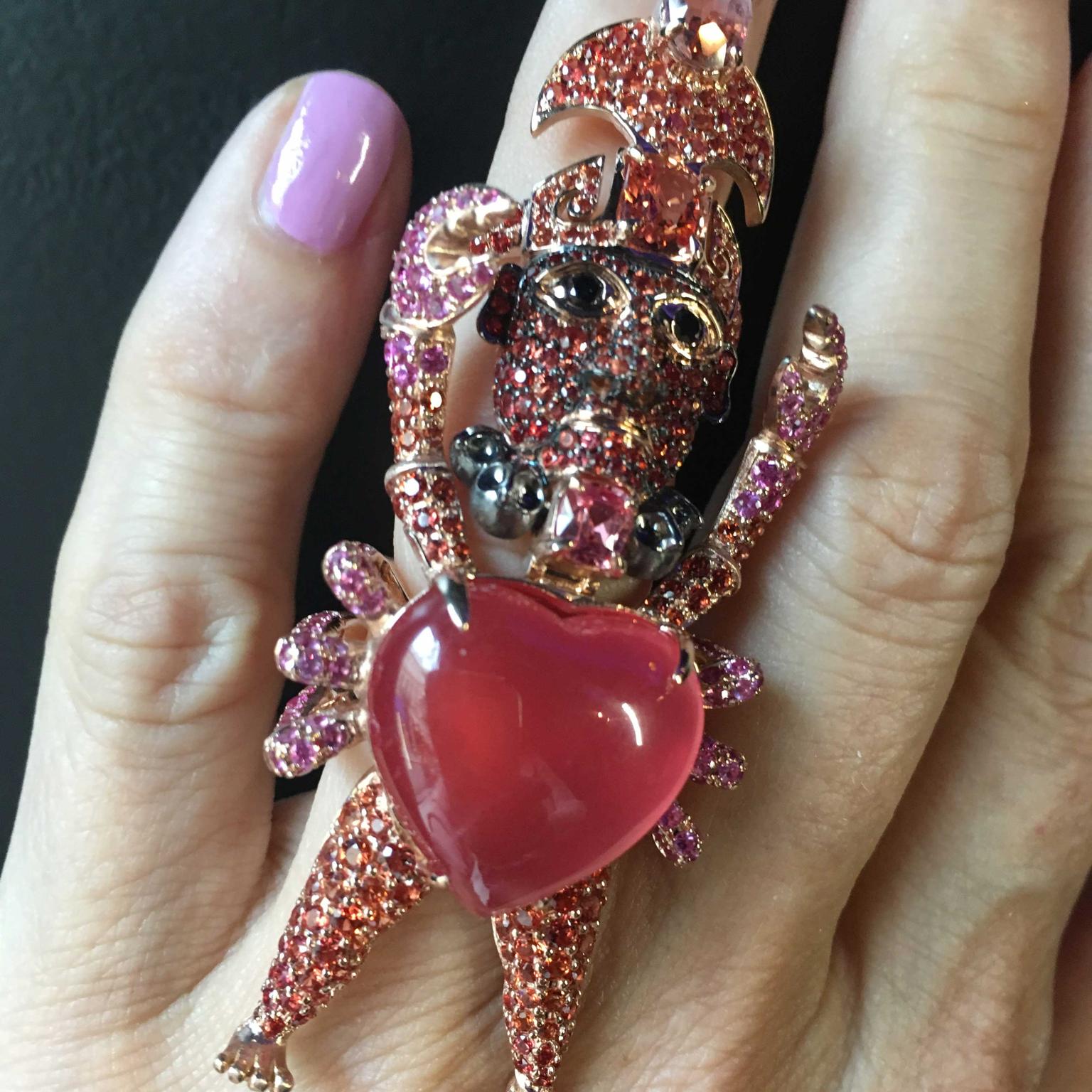 Lydia Courteille Rosa del Inca Crab god ring